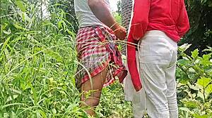 My girlfriend's wild outdoor fuck in the forest feels amazing