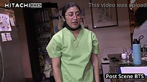 naughty nurse jasmine rose sneaks orgasm on shift