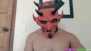 latina strokes homemade monster cock solo
