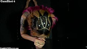 Kim swallows gloryhole cum everywhere