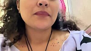 gassy chubby latina bbw farts on toilet while milk intolerant and huge