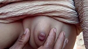Big Tits Bhabhi Boobs Pressed Milk Cream Squirts in Hot Homemade Indian Photoshoot