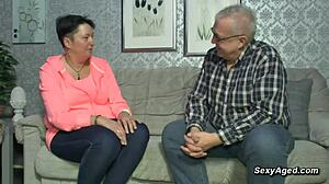 german milf couple goes wild with passionate couch sex 😍👅