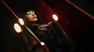 octokuro's vampirella cosplay leads to wet lesbian domination, face sitting and scissoring sata jones