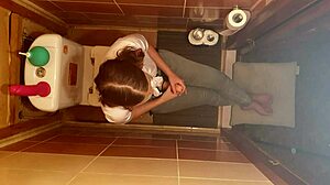 beautiful girl straps on fucks man ass toilet slave homemade bdsm
