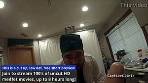 Misty Spreads in Latex Gloves and Handcuffs Rehab POV