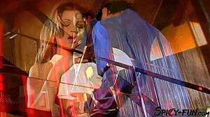 whoa muscular bodybuilder rips dancer's clothes in vintage blue film exotic striptease turns wild!!