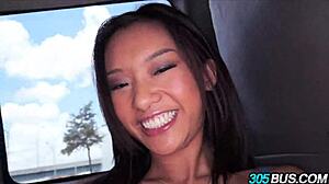 Alina Li Brunette Teen Slut Whore Needs Cock Humiliation Public Bus Car Sex for Cash