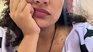 gassy chubby latina bbw farts on toilet while milk intolerant and huge