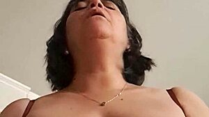 stepmom's curvy chubby body tempts stepson with big natural tits and cucumber playin taboo