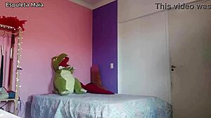Hot Brazilian Teases Lingerie-Clad Feet in Solo Fetish
