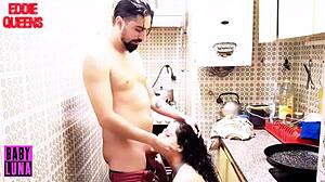 maid in apron nothing underneath gets bent over kitchen counter doggystyle pounded