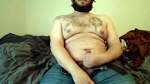 better angle shows my fat body shaking on this monster cock solo