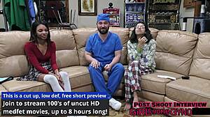 Teen Solana's Shaved Pussy Spread in First Gyno Exam