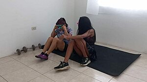 Latin Stepsisters Tease with Sensual Aerobics and Curvy Assets