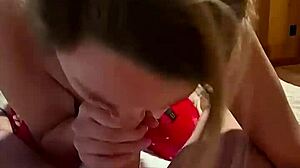 hey babe, watch my cute wife deepthroat and swallow this huge facial load