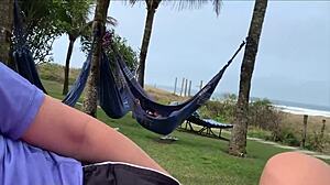 Ignore Them All - Blast Your Cumshot on Big Tit Milf Boobs Public Beach!