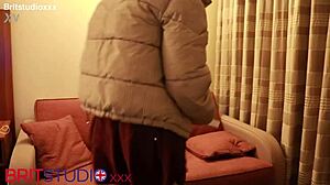 Naughty College Brunette in Stockings Masturbates Orgasm