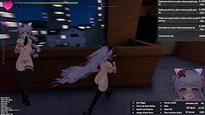 manaka strips cosplay rips clothes flashing toys in bdsm 3d hunt game