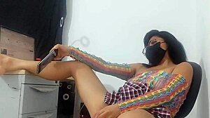 i love watching this sweet submissive canadian girl shake her huge curvy ass on horse dildo in fishnets miniskirt