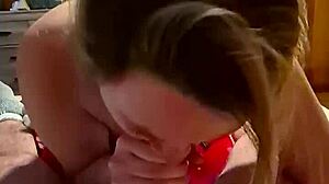 hey babe, watch my cute wife deepthroat and swallow this huge facial load