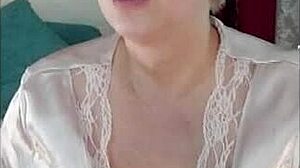 russian stepmom dirty talks while dildo fucking her milf pussy pov