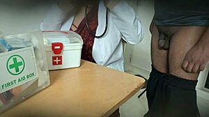 Doctor Plays Naughty Nurse Sucking Patient Cock Secretly In Clinic Room