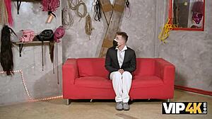 Tattooed Blonde Mature Neighbor in Stockings Shows Shaved Silicone Tits