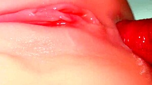 close-up cock slides raw into shaved ass no condom fantasy