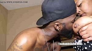 Suga Slim's juicy ebony pussy hammered by massive BBC