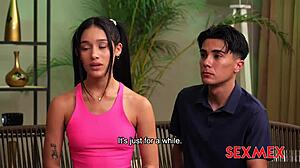 in sexmex's steamy scene skater hottie carolina guerrero drops to her knees for a quick latina blowjob before brunette pussy fucking