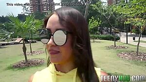 hey cameron bell's latina ass bounces in sunglasses outdoors