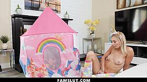 stepsister catches stepbro jerking fucks him taboo doggystyle bed