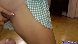pov of lucky old guy getting teen cocksuck closeup