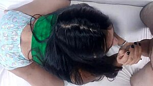 stepsister slips into tight shorts seducing stepbro for sneaky fuck