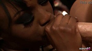 Jada Fire's dark ebony milf body seduces white boy for rough BBC interracial pounding!