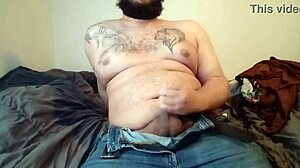better angle shows my fat body shaking on this monster cock solo