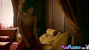 petite curly black milf bruna rocha strips pussy wide