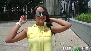 hey cameron bell's latina ass bounces in sunglasses outdoors