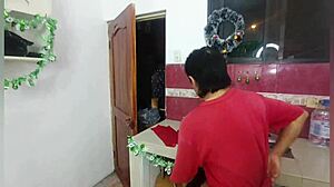 Old man fucks tight maid pussy hard while wife away perverted quickie