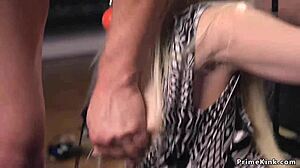 busty babe bends for rough anal assfucking while bound in bdsm music producer fetish