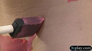 Beach girls paint bodies in bikinis for public cash flash