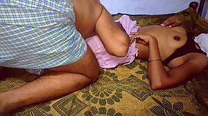 Real Indian Wife Rides Husband at Homemade Ranch