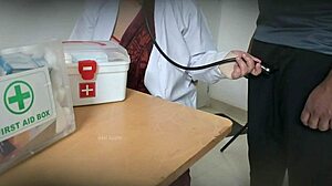 Doctor Plays Naughty Nurse Sucking Patient Cock Secretly In Clinic Room