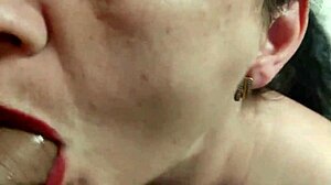 hotwife milf slurps sloppy blowjobs swallowing every cum mouthful