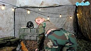 Naughty Webcam Teen Soldier Fingers Tits Pussy In Field Orgasms