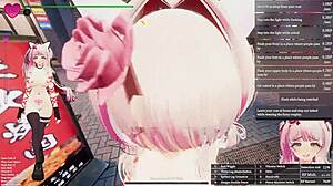 manaka strips cosplay rips clothes flashing toys in bdsm 3d hunt game