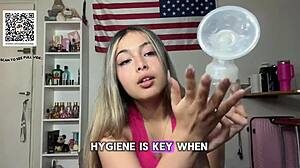 college coed milks her natural big tits tutorial lactating flow