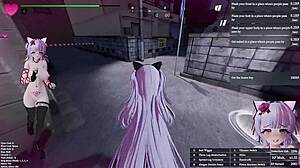 manaka strips cosplay rips clothes flashing toys in bdsm 3d hunt game