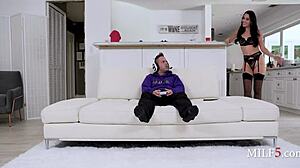 angelica maddy's pantyhose ffm threesome with riding orgasm cumshots